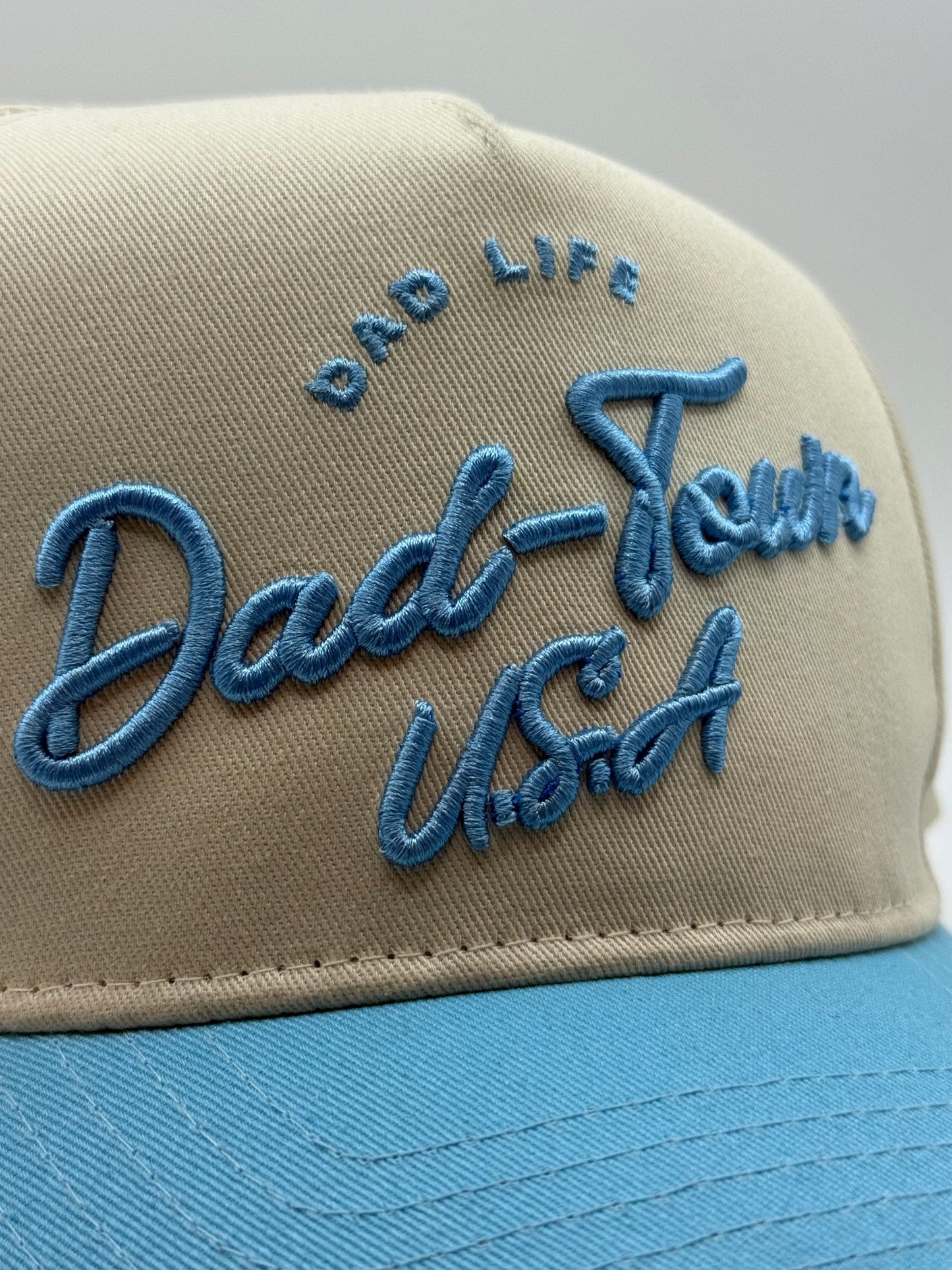 The “Dad-Town” Script Hat Light Blue
