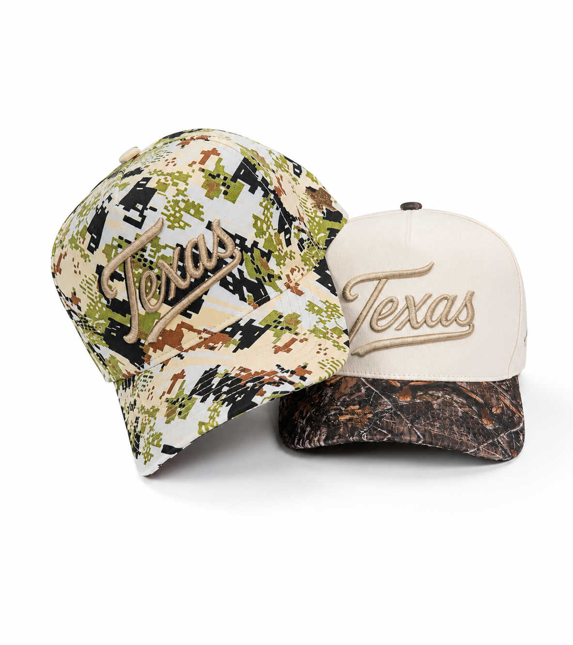 The Texas Script hat - Backwoods Camo
