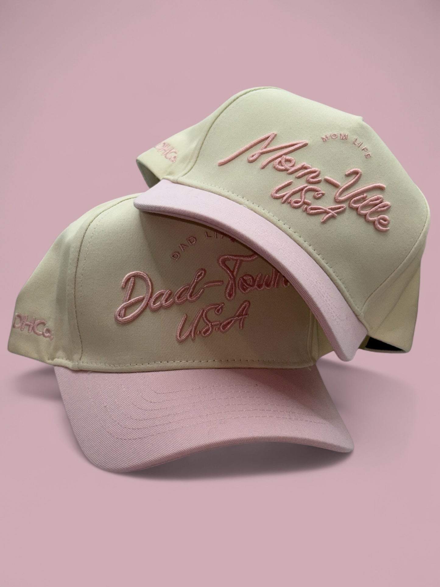 The "Dad-Town" Script Hat Light Pink