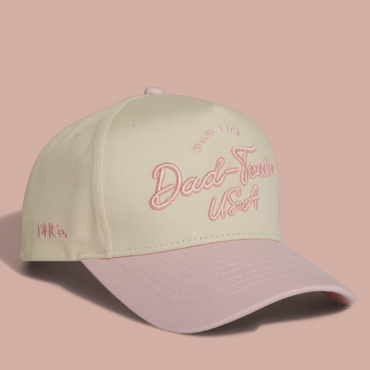 The "Dad-Town" Script Hat Light Pink